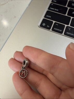 Silver '21' Dangle Charm Pendant